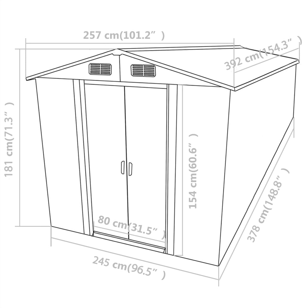 vidaXL Large Outdoor Storage Building