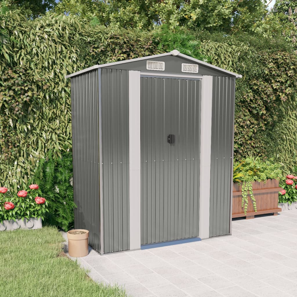 vidaXL Galvanized Customizable Shed