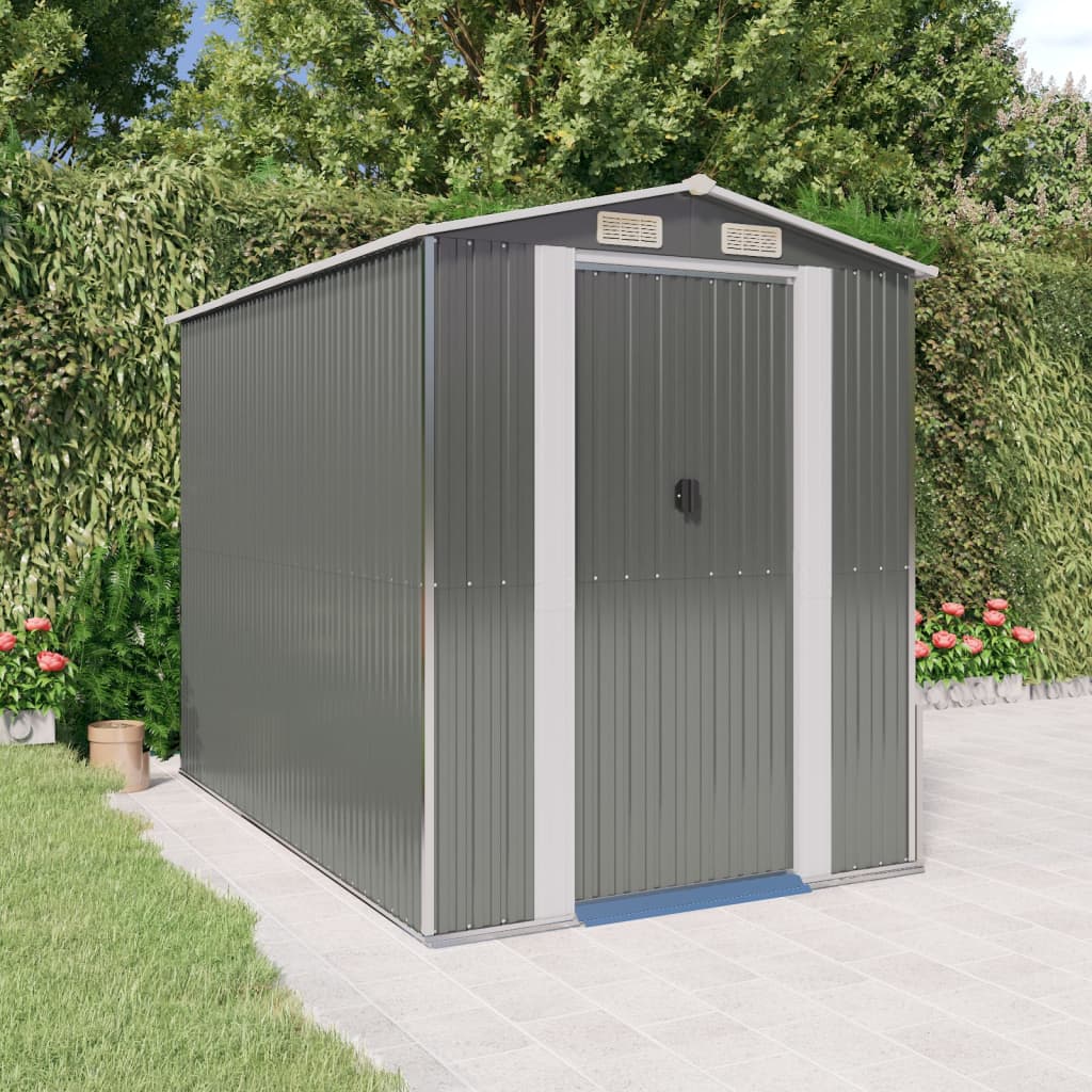 vidaXL Galvanized Customizable Shed