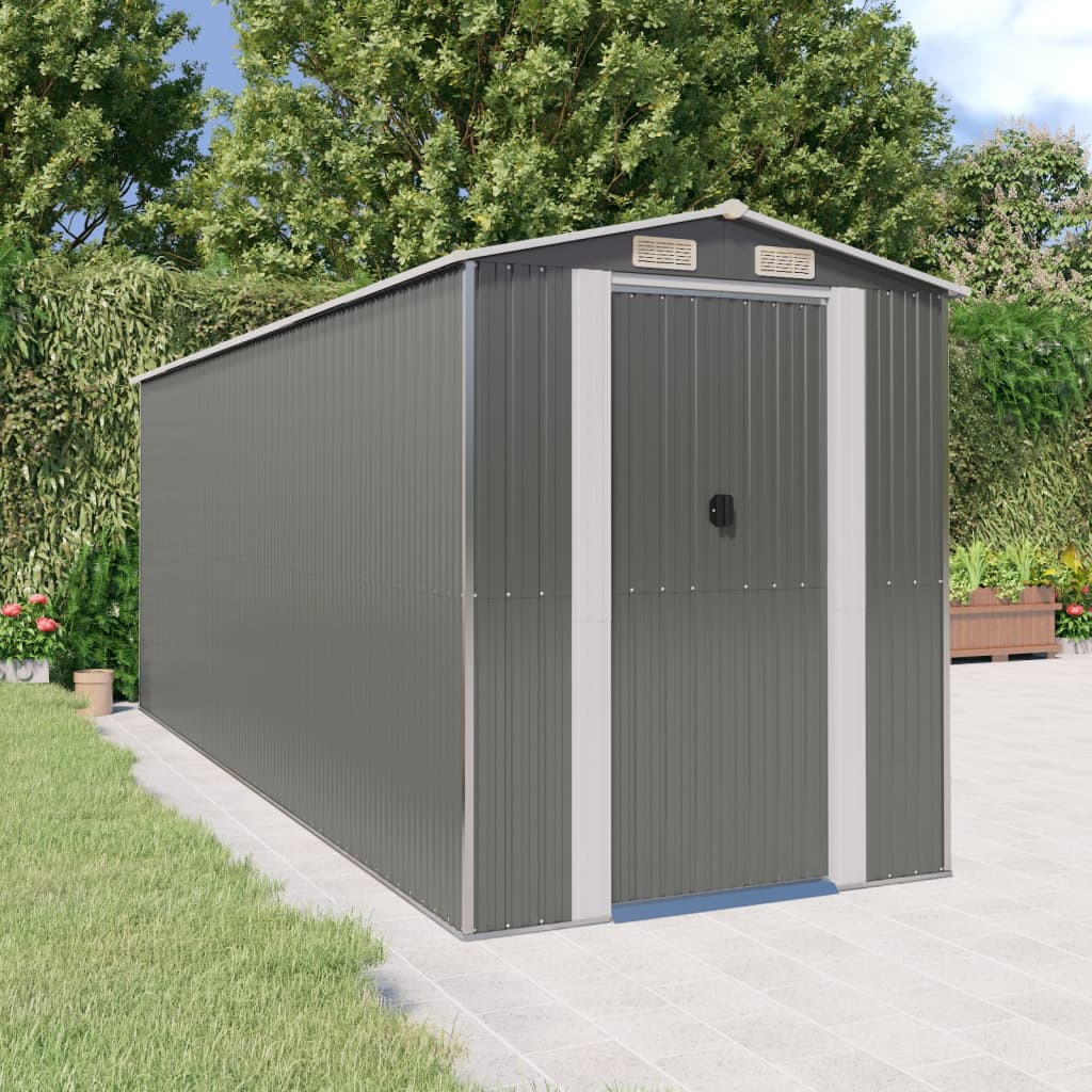 vidaXL Galvanized Customizable Shed