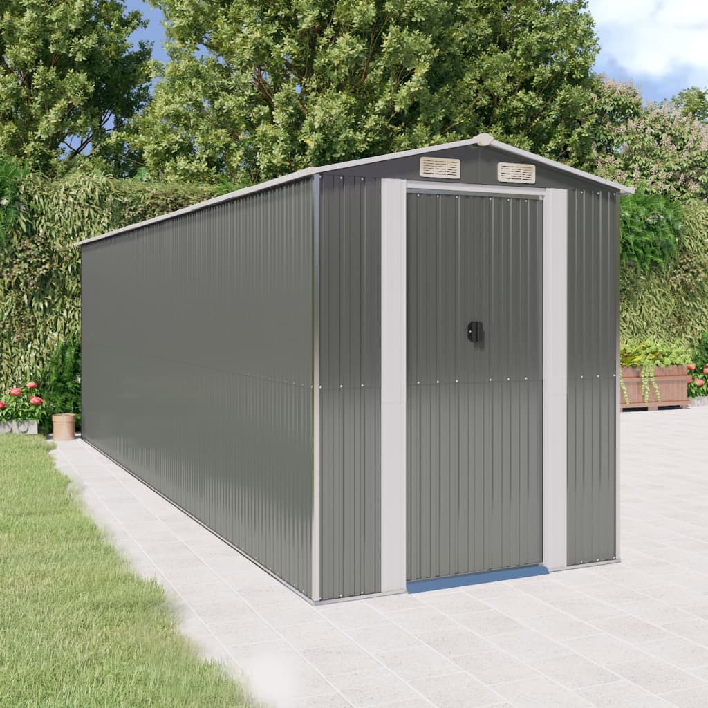 vidaXL Galvanized Customizable Shed