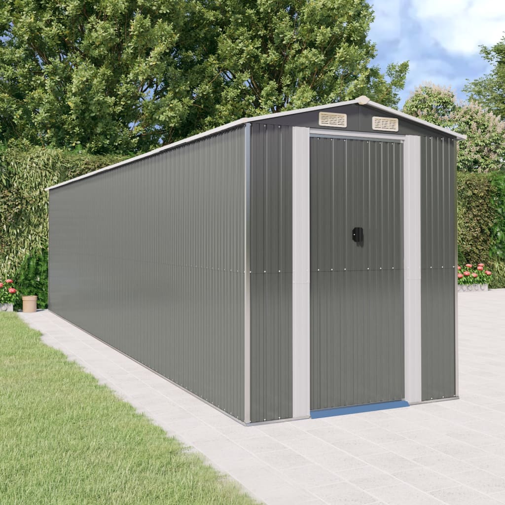 vidaXL Galvanized Customizable Shed