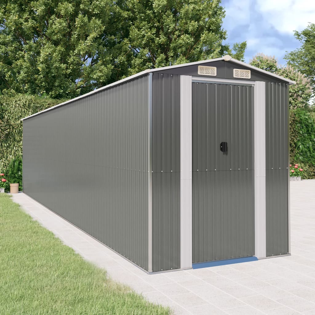 vidaXL Galvanized Customizable Shed