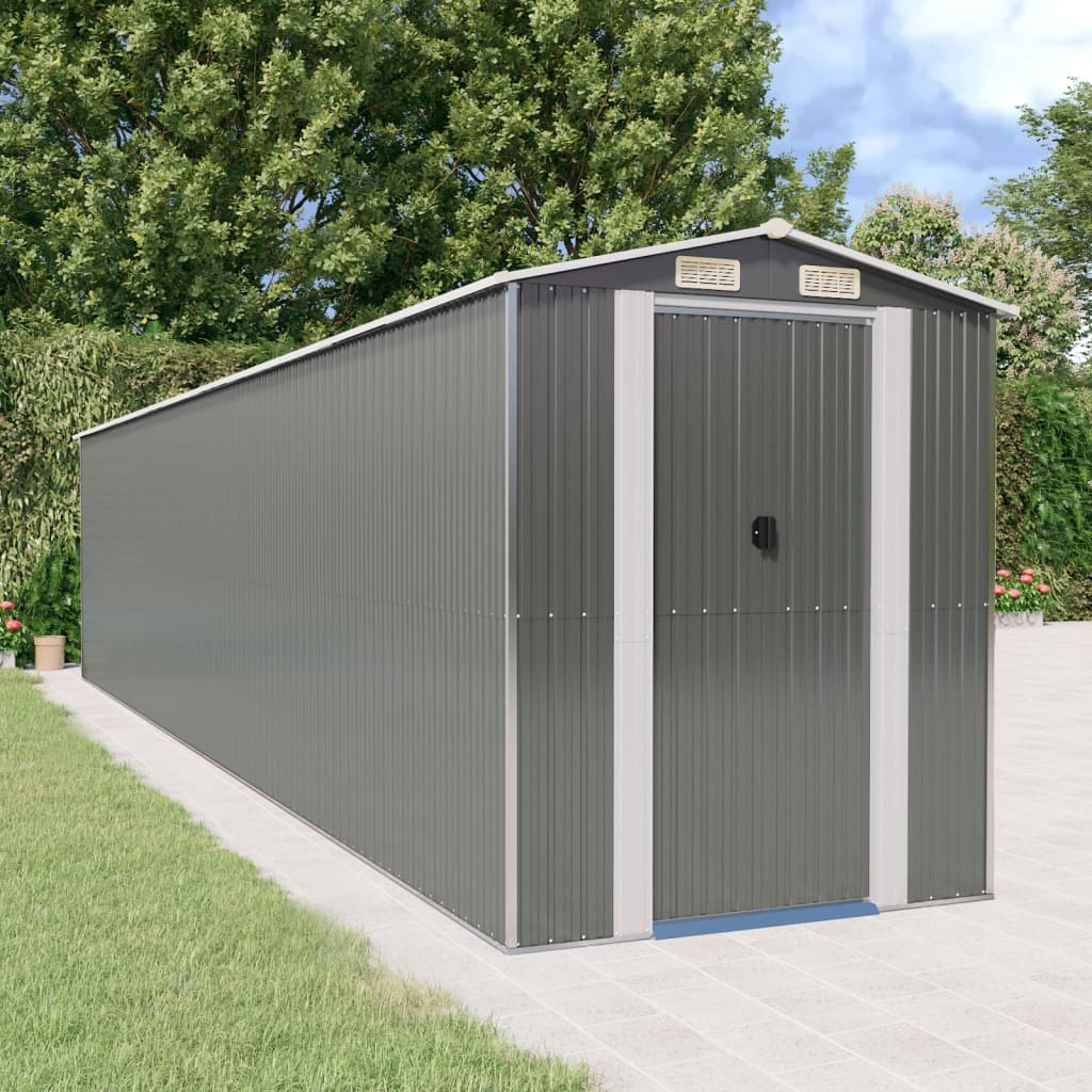 vidaXL Galvanized Customizable Shed
