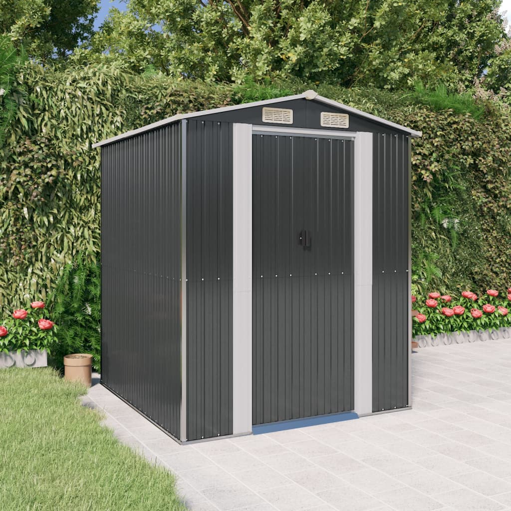 vidaXL Galvanized Customizable Shed