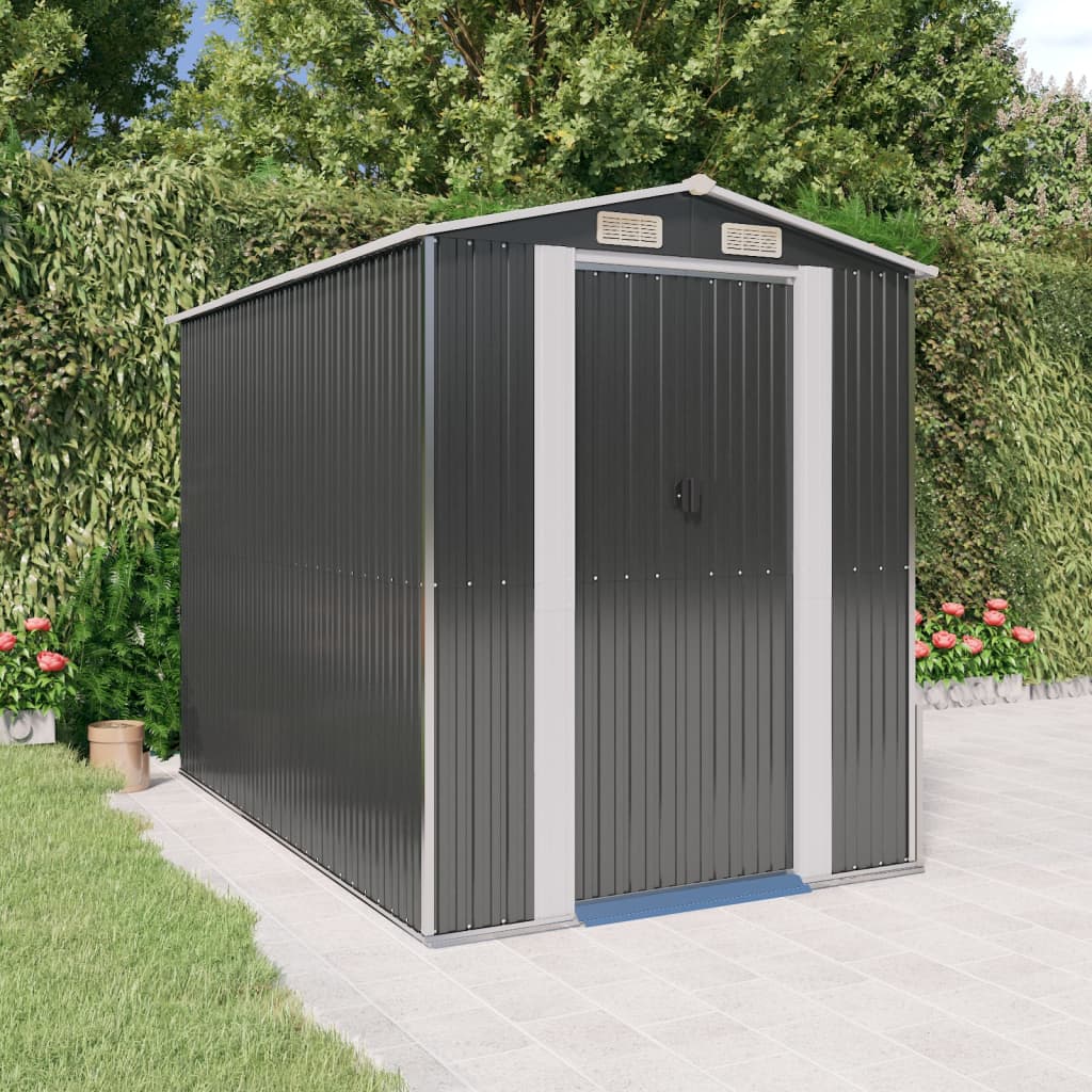 vidaXL Galvanized Customizable Shed