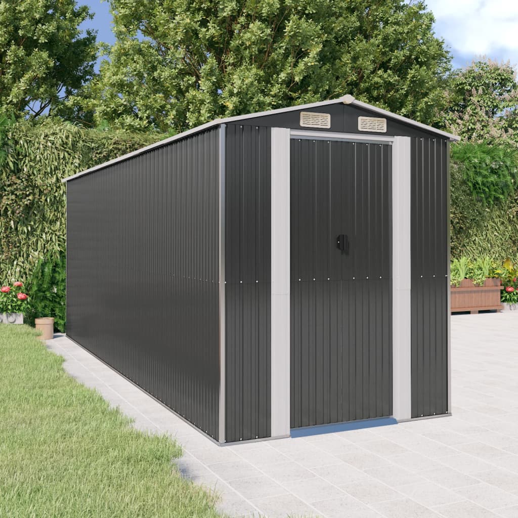 vidaXL Galvanized Customizable Shed