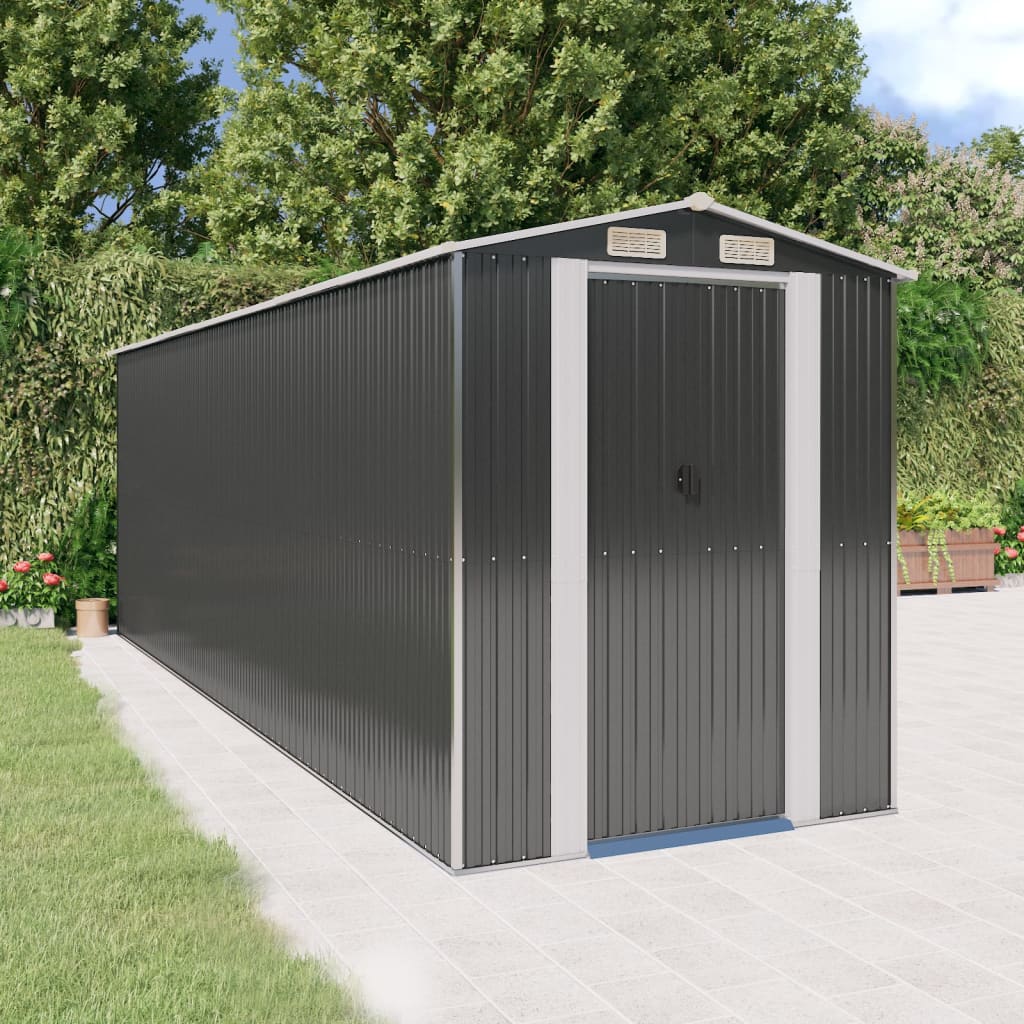 vidaXL Galvanized Customizable Shed