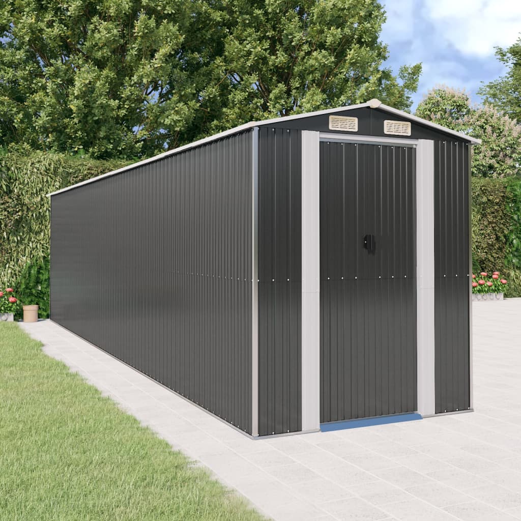 vidaXL Galvanized Customizable Shed