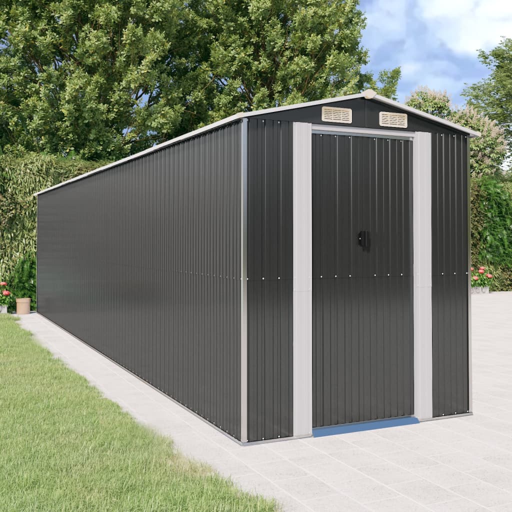 vidaXL Galvanized Customizable Shed