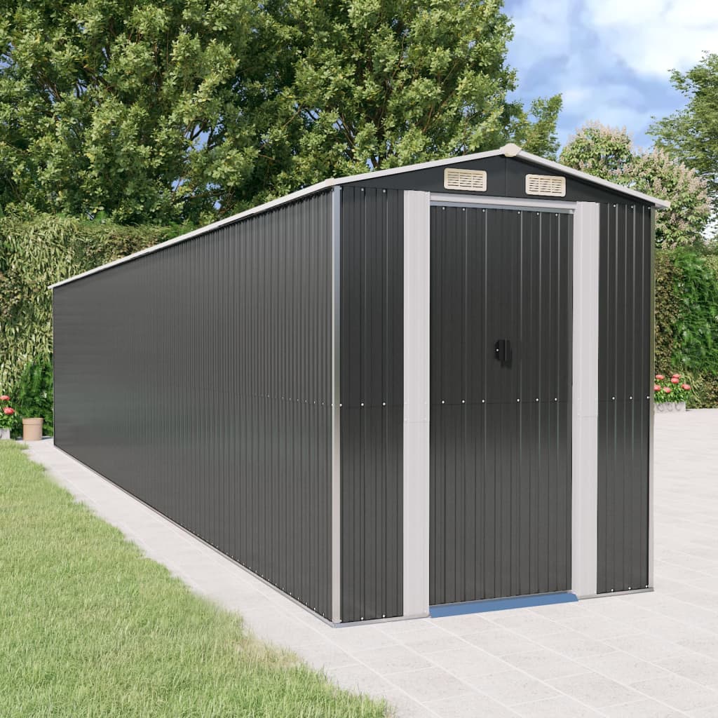 vidaXL Galvanized Customizable Shed