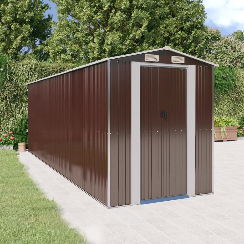 vidaXL Galvanized Customizable Shed