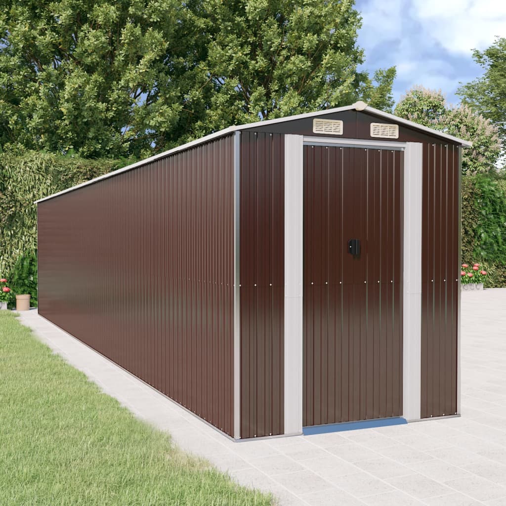 vidaXL Galvanized Customizable Shed