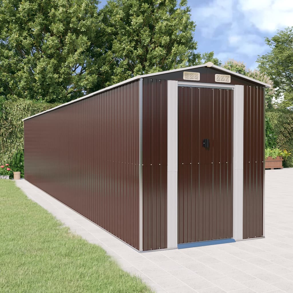 vidaXL Galvanized Customizable Shed