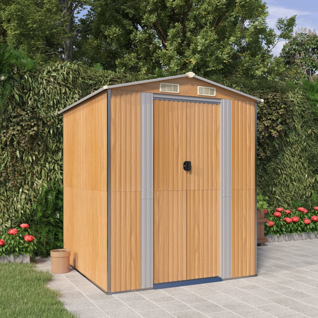 vidaXL Galvanized Customizable Shed