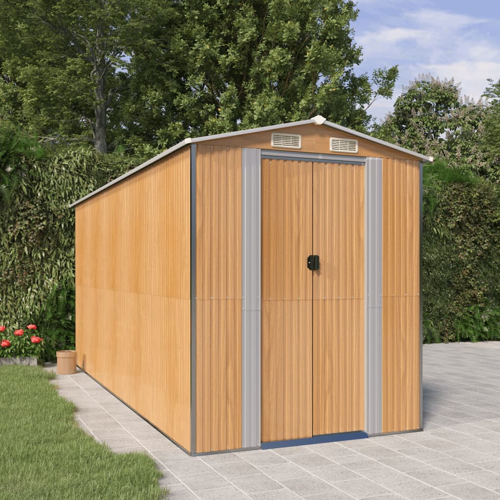 vidaXL Galvanized Customizable Shed