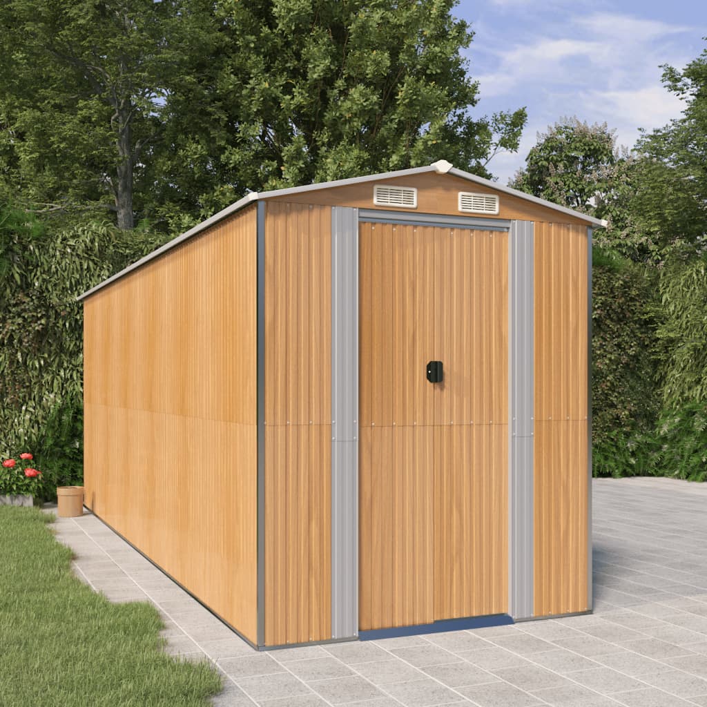 vidaXL Galvanized Customizable Shed