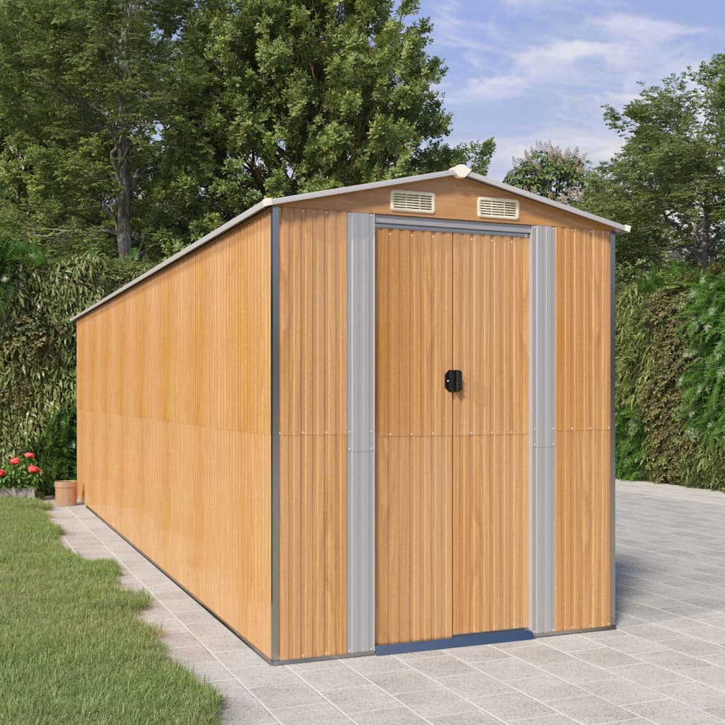 vidaXL Galvanized Customizable Shed