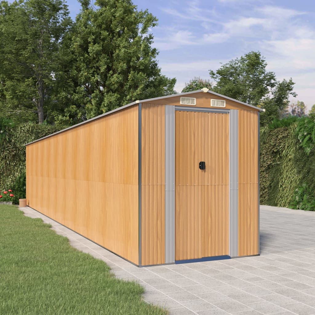 vidaXL Galvanized Customizable Shed