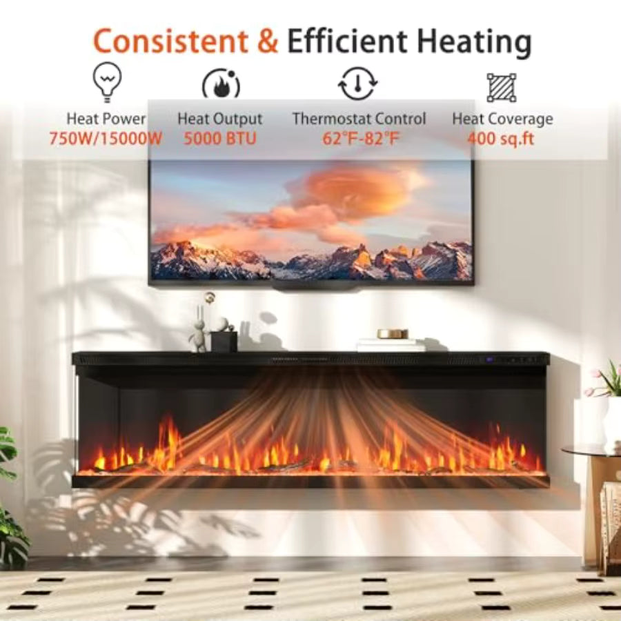 60 Inch Electric Indoor Fireplace