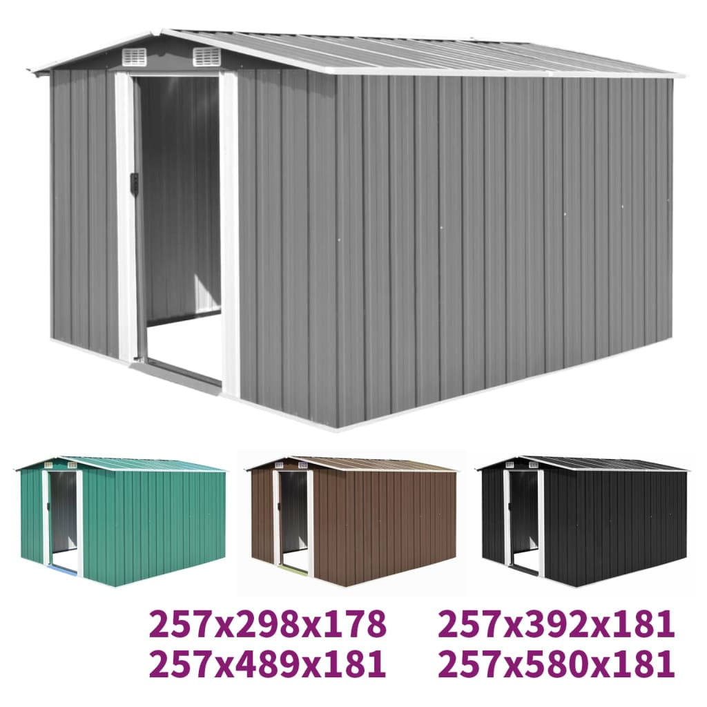 vidaXL Metal Outdoor Storage Shed